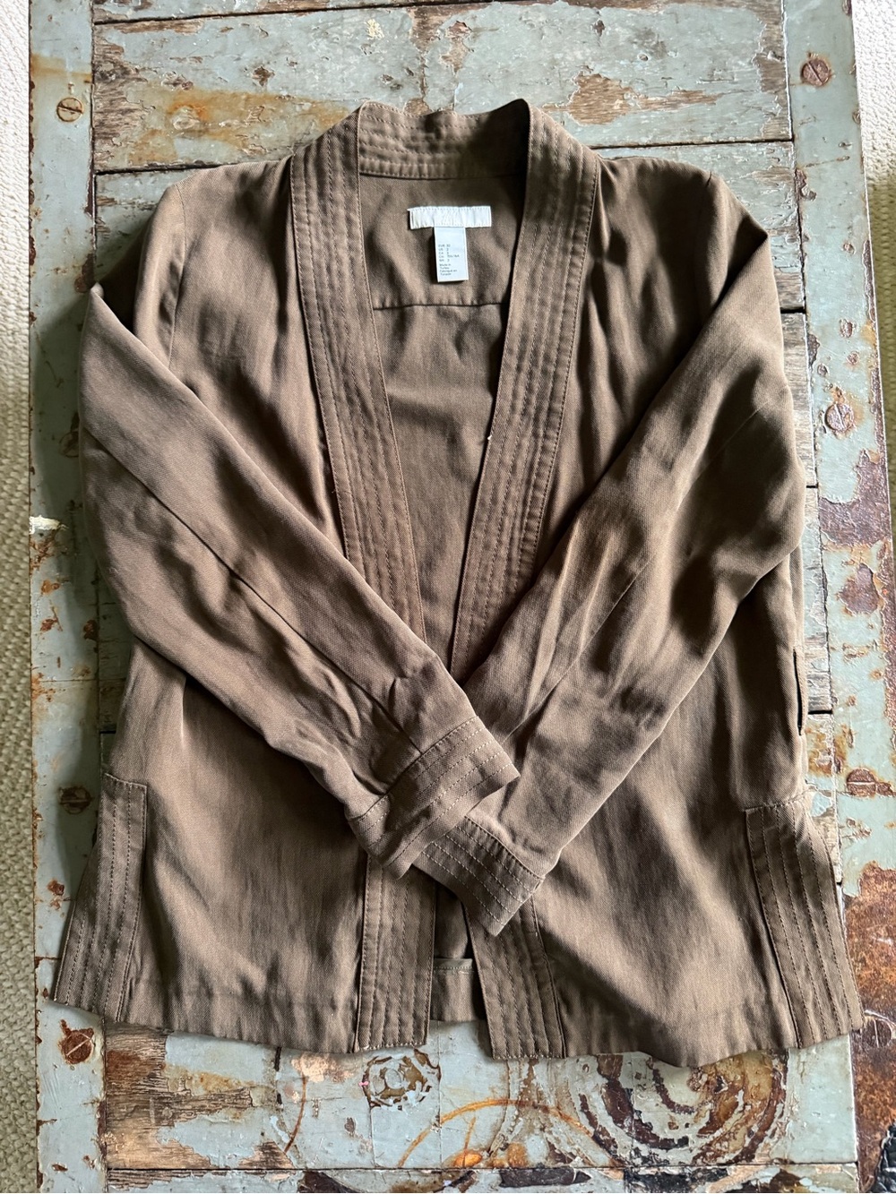 H&M Women's Brown Open Front Blazer Jacket